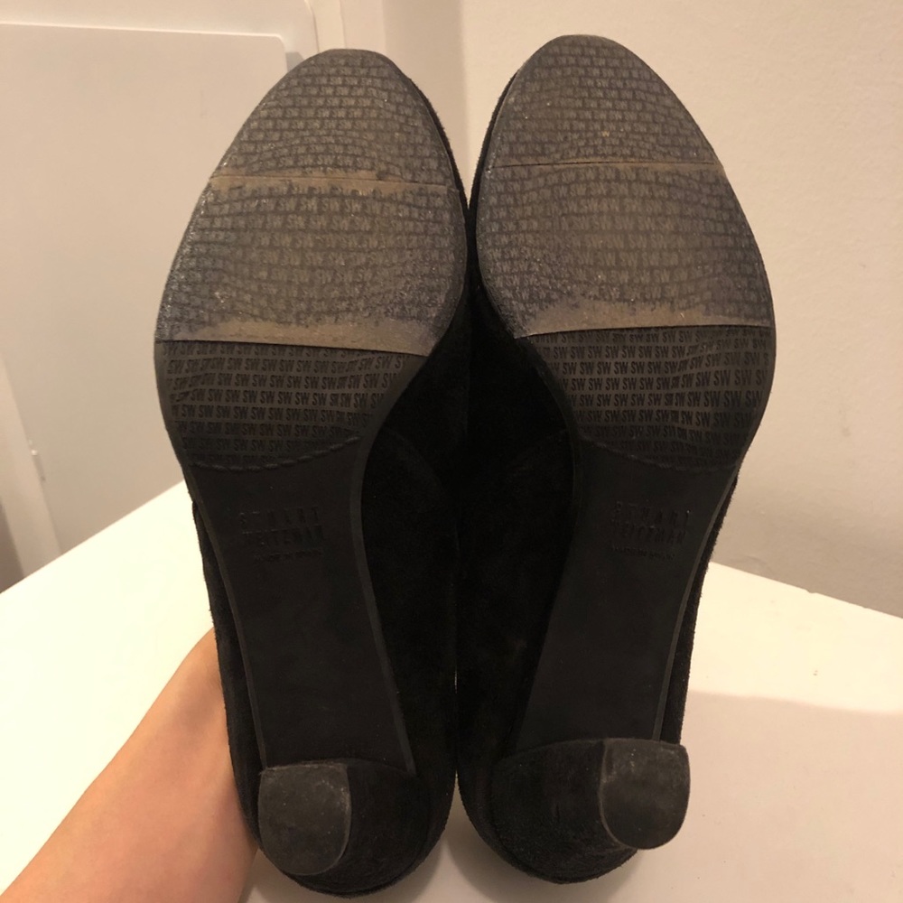 Stuart Weitzman black suede ankle booties 8.5B - Picture 5 of 6